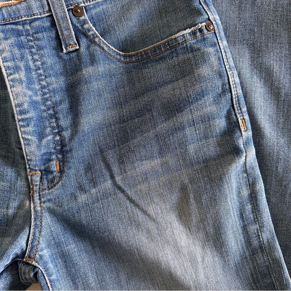 Madewell 9” High Rise Blue Skinny Distressed Jeans with Stretch - Picture 4 of 13